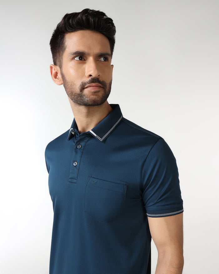 Teal Solid Polo - Mond