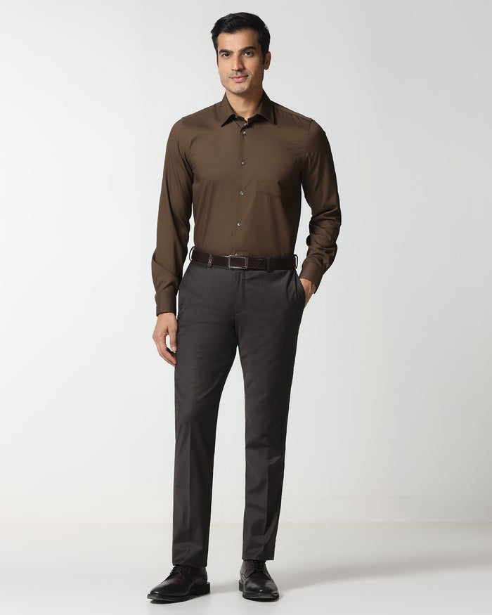 Tobacco Brown Solid Shirt - Tanin