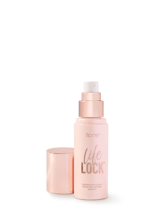 Tarte Life Lock serum bottle with cap on a white background