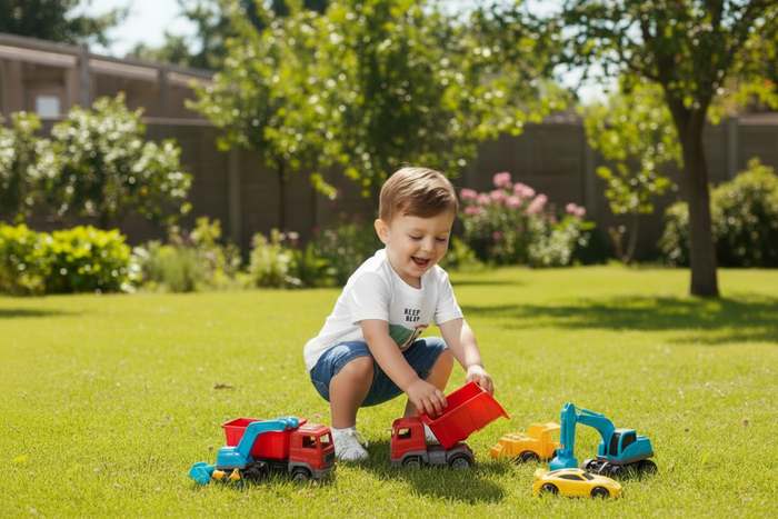 Boys Short Sleeve Cotton Tee Construction Trucks, Boys Tops, Boys T-shirts, Boys Clothing, Boys Toddler Clothing, Made in the USA | Pippa + June