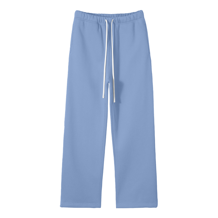 Unisex Solid Color Fleece Straight Leg Pants
