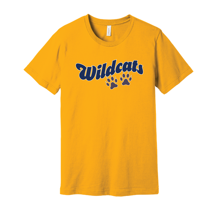 West Genesee Wildcats Paw Prints Script T-Shirt