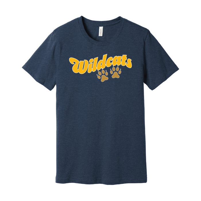 West Genesee Wildcats Paw Prints Script T-Shirt