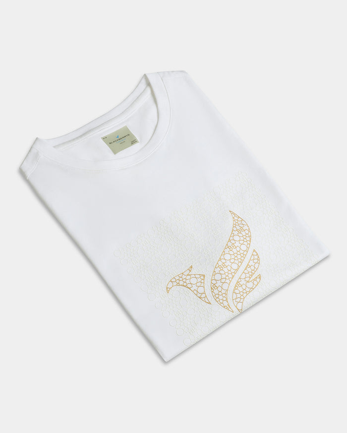 White Crew Neck Solid T-Shirt - Fly