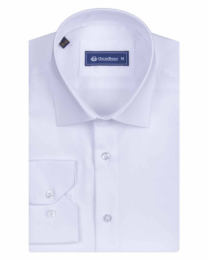 White Non Iron Casual Plain Shirt-Makrom