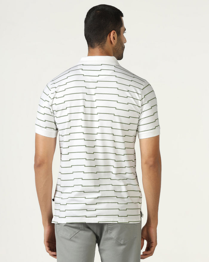 White Printed Polo - Maze