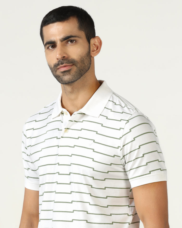 White Printed Polo - Maze