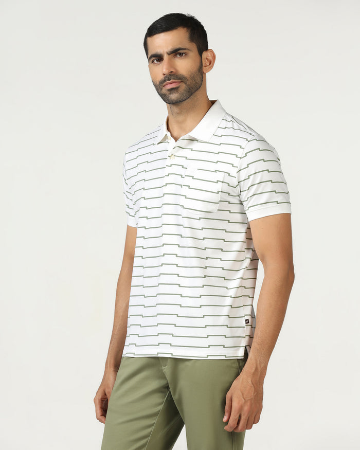 White Printed Polo - Maze