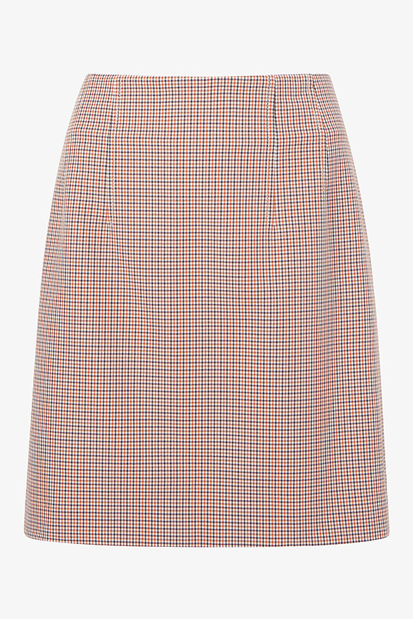 Packshot image of the Whitney Skirt in Stretch Twill in Mini Check | Exclude | Still