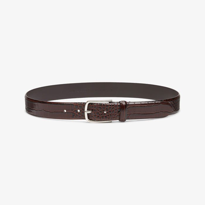 Packshot image of the Wide Strap Belt in Coffee | Lead
