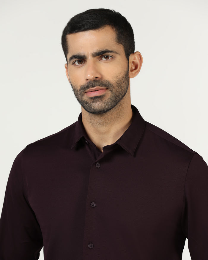 Wine Techpro Stripe Shirt - Keish