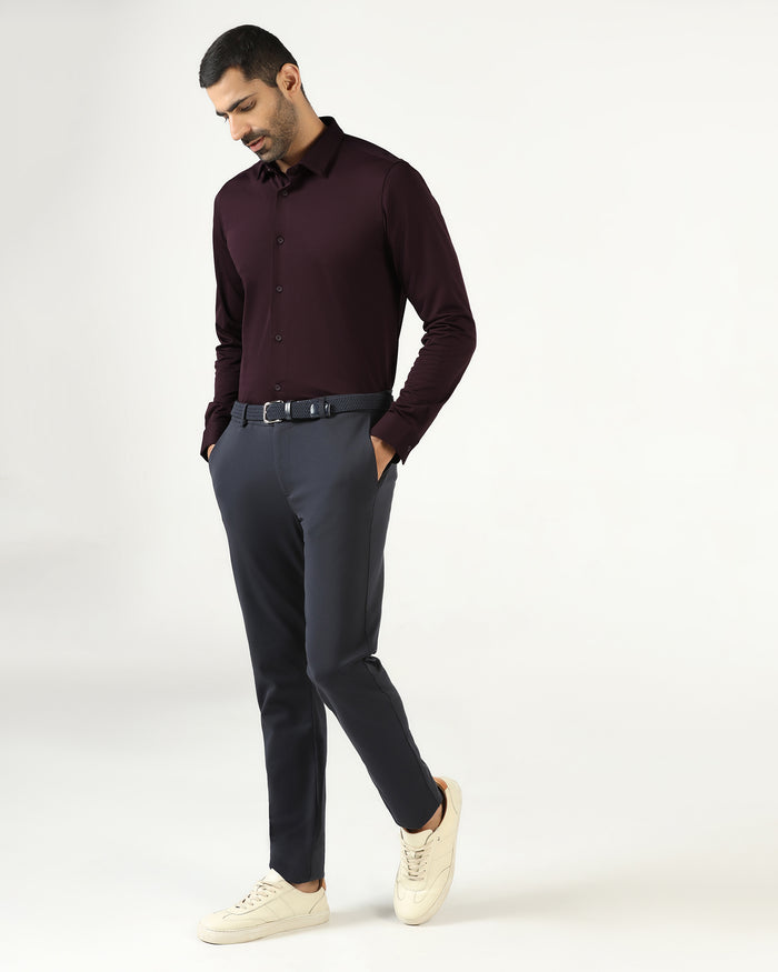 Wine Techpro Stripe Shirt - Keish