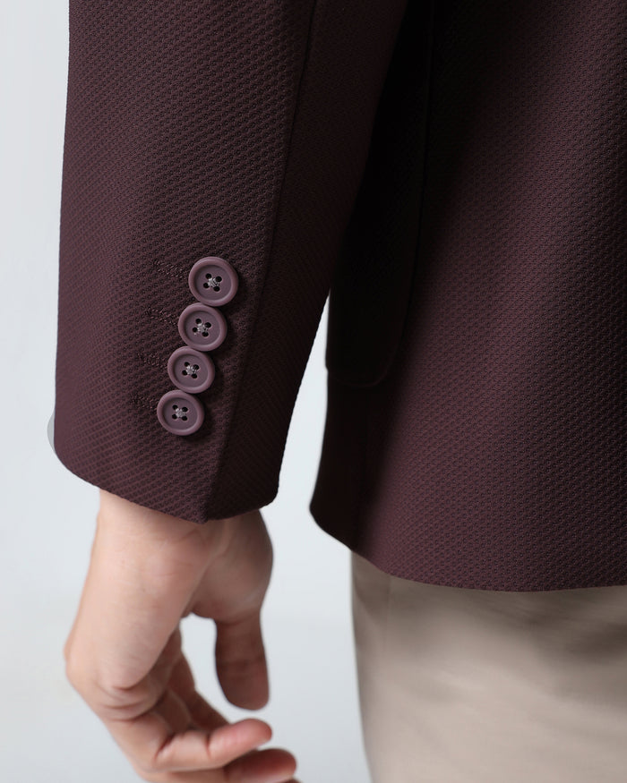Wine TechPro Textured Blazer - Rodrygo